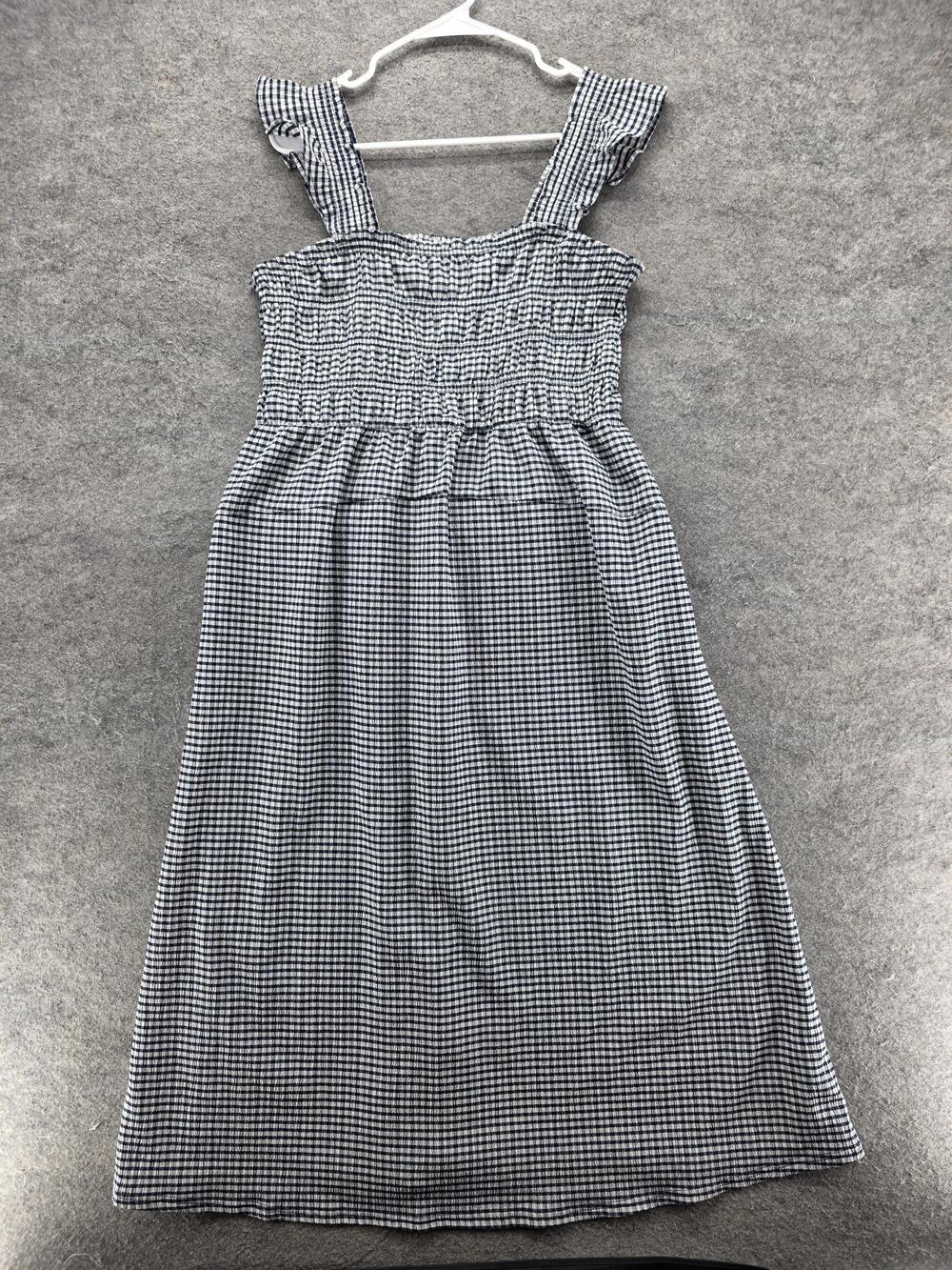 Old Navy Dress Womens L Blue Smocked Sundress Square Neck Strappy Midi